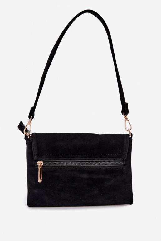 Small Crossbody Bag Made of Eco Suede Black Lucelle