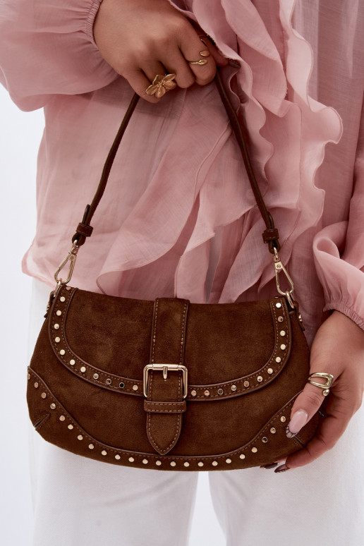 Eco Suede Studded Bag Camel Clarielle