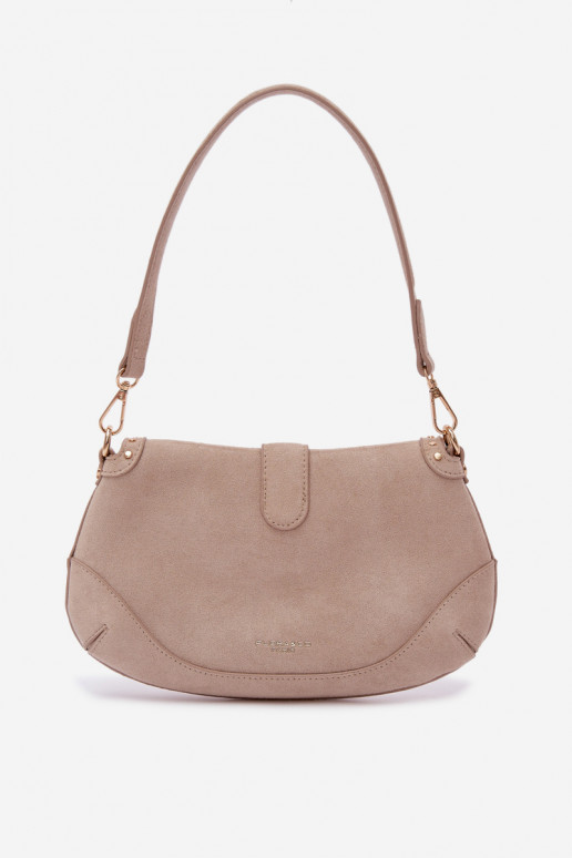 Eco Suede Bag with Buckles Light Beige Clarielle