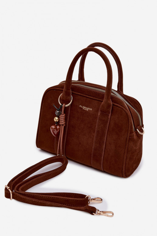 Camel Eko Suede Box Bag with Keychain Sorielle