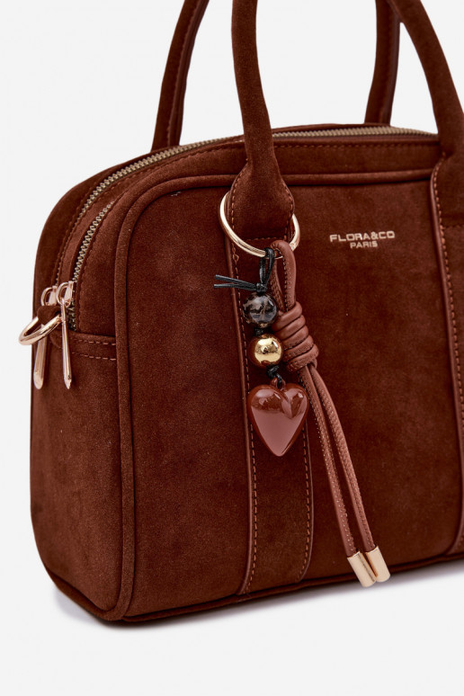 Camel Eko Suede Box Bag with Keychain Sorielle