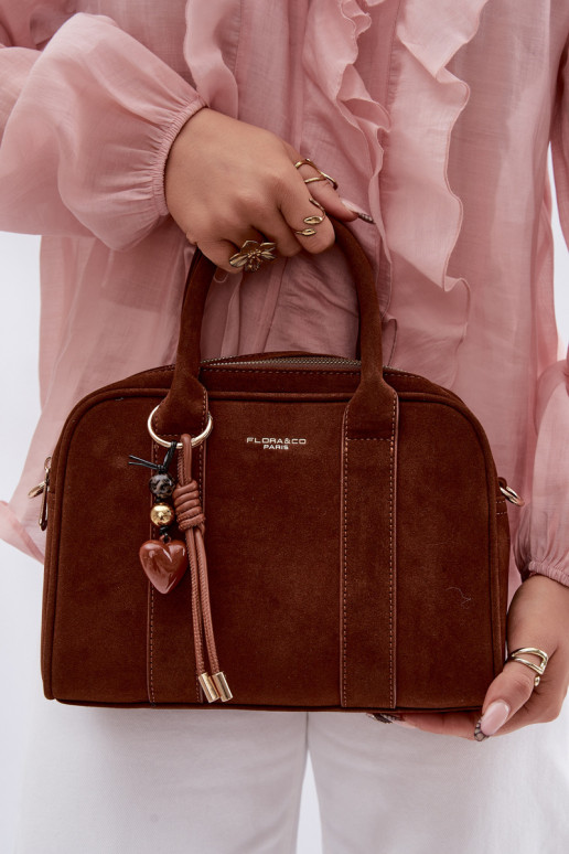 Camel Eko Suede Box Bag with Keychain Sorielle