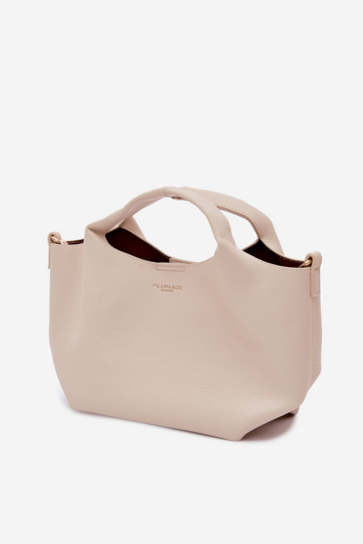 Light Beige Faux Leather Bag Corisse