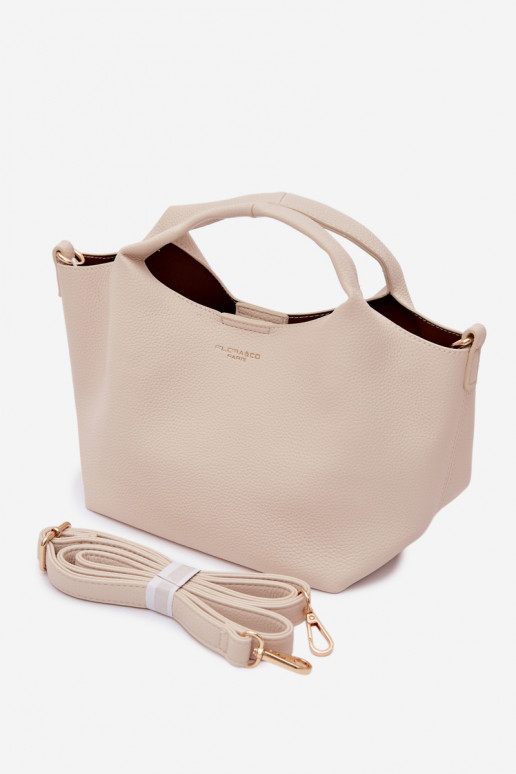 Light Beige Faux Leather Bag Corisse