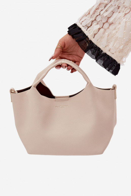 Light Beige Faux Leather Bag Corisse