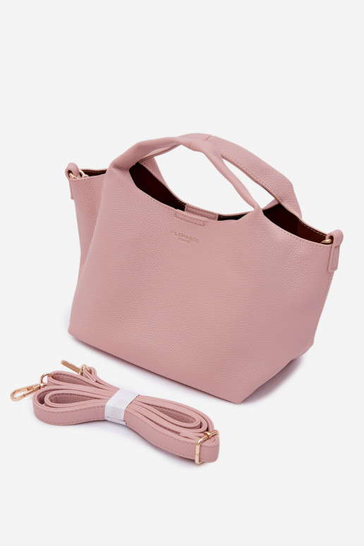 Pink Imitation Leather Bag Corisse