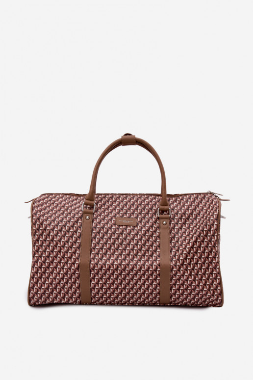 Patterned Brown Travel Bag Suelle