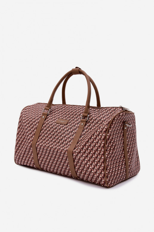 Patterned Brown Travel Bag Suelle