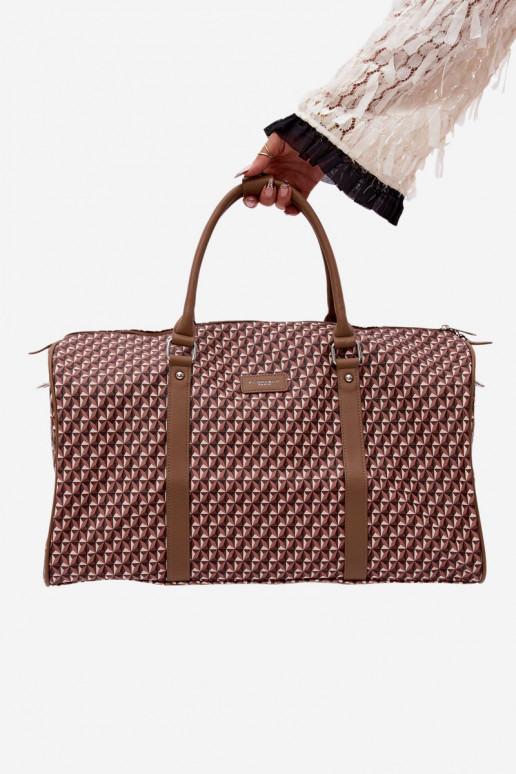 Patterned Brown Travel Bag Suelle
