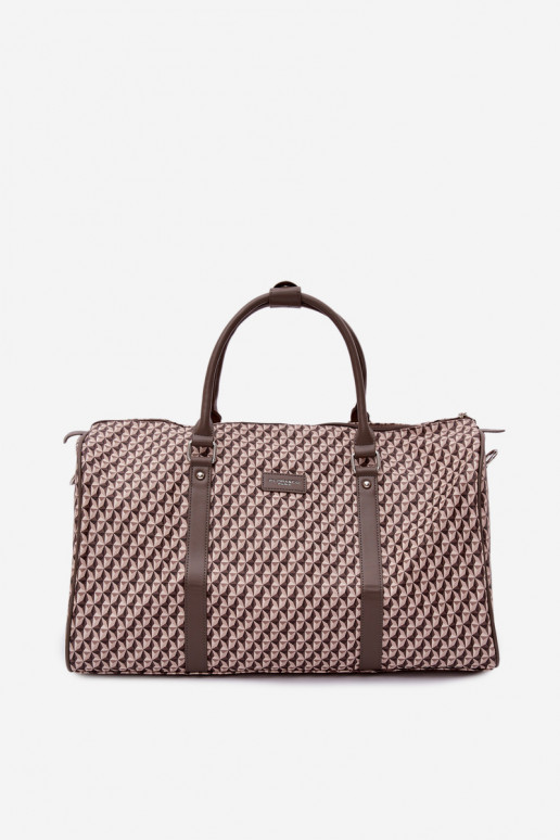 Travel Bag Patterned Dark Beige Suelle