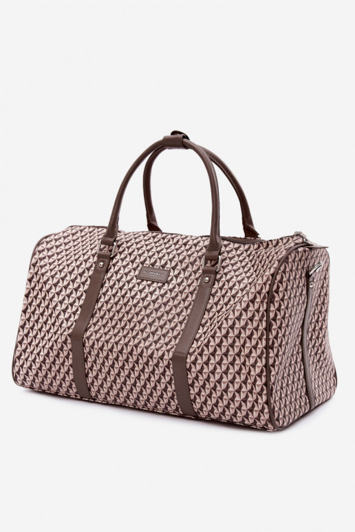 Travel Bag Patterned Dark Beige Suelle