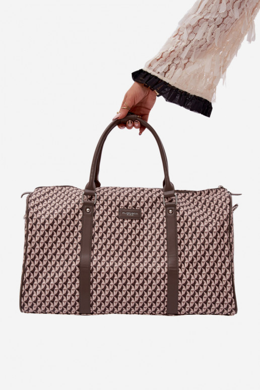 Travel Bag Patterned Dark Beige Suelle