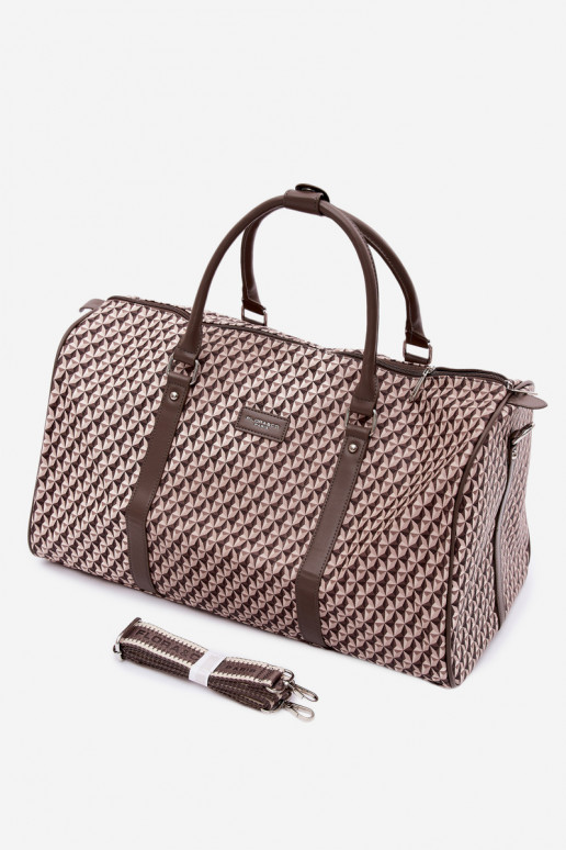 Travel Bag Patterned Dark Beige Suelle