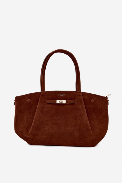 Camel Nellia Imitation Suede Shopper Bag