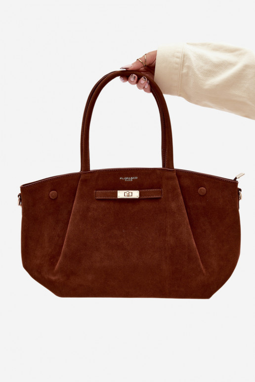 Camel Nellia Imitation Suede Shopper Bag