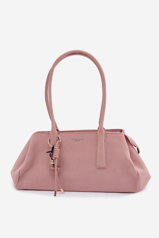 Eco Suede Bag with Keychain Pink Nelina
