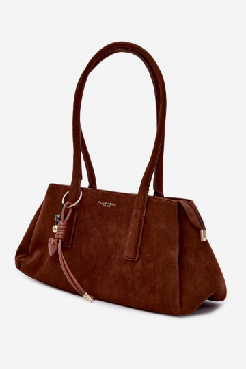 Eco Suede Bag With Keychain Camel Nelina 2