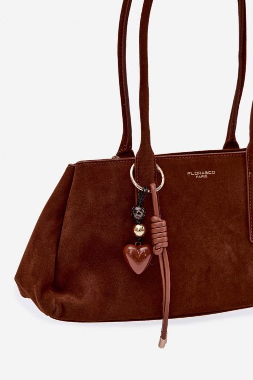 Eco Suede Bag With Keychain Camel Nelina