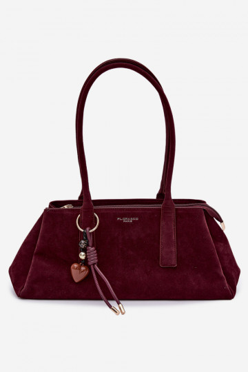 Eco Suede Bag With Keychain Bordeaux Nelina