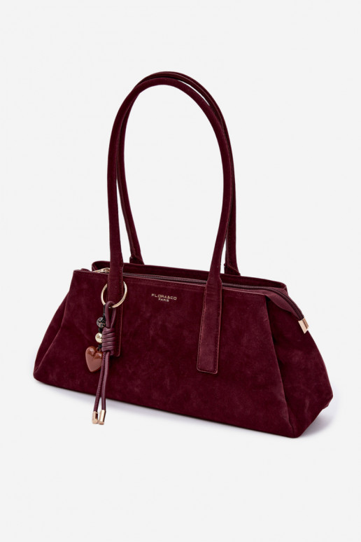 Eco Suede Bag With Keychain Bordeaux Nelina