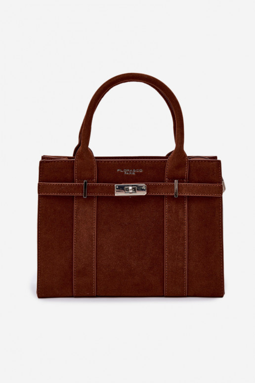 Noressa Suede Effect Box Bag Camel