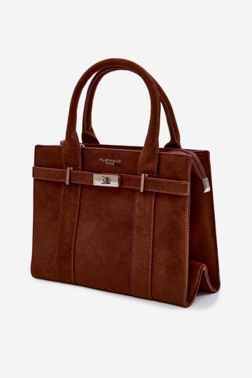 Noressa Suede Effect Box Bag Camel 2