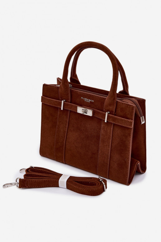 Noressa Suede Effect Box Bag Camel