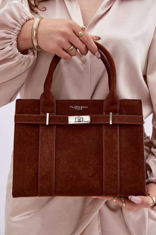 Noressa Suede Effect Box Bag Camel