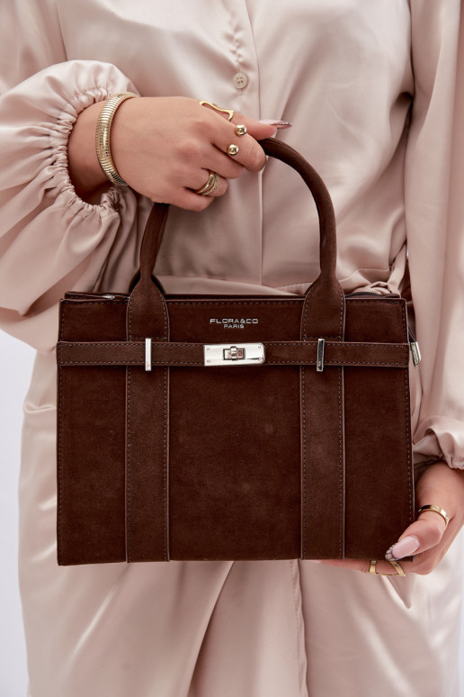 Chocolate Noressa Box Bag Imitation Suede