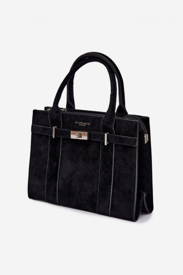Black Noressa Faux Suede Box Bag 2