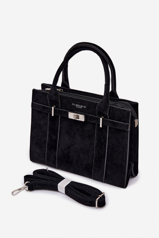 Black Noressa Faux Suede Box Bag