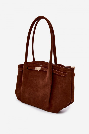 Camel Eleea Eco Suede Shopper Bag 2
