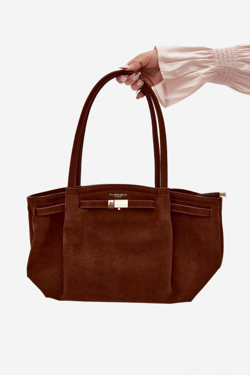 Torebka Typu ShopperwithEko Zamszu Camel Elleea