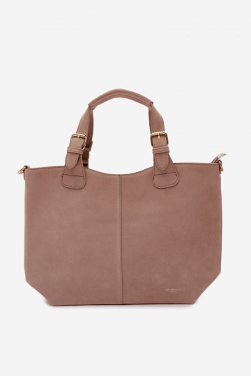 Beige Imitation Suede Bag Clarette
