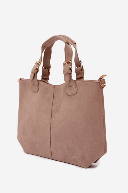 Beige Imitation Suede Bag Clarette