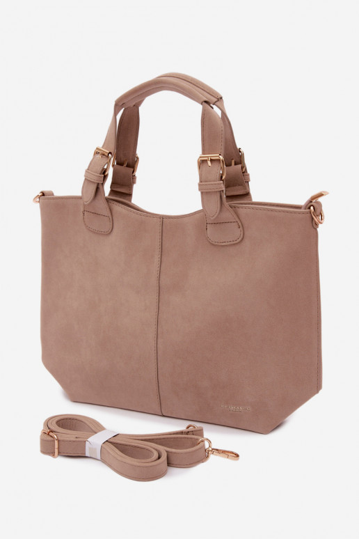 Beige Imitation Suede Bag Clarette
