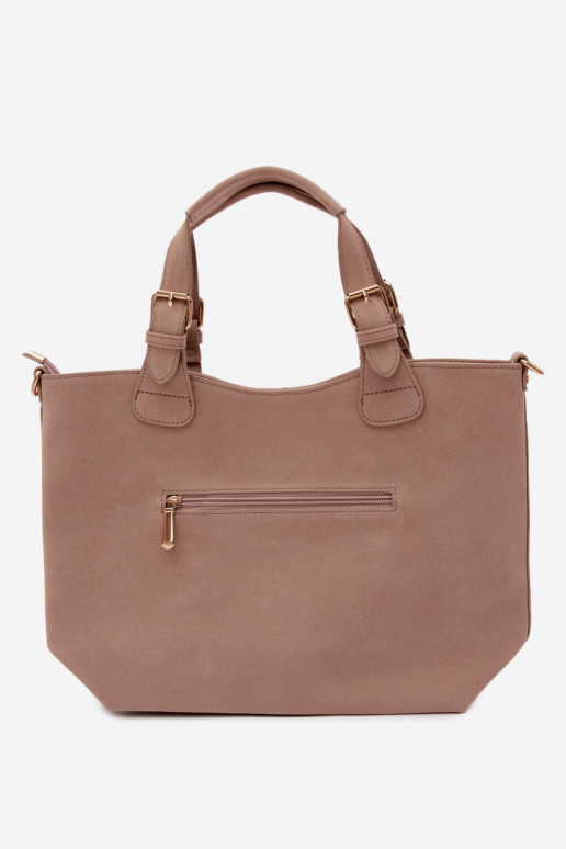 Beige Imitation Suede Bag Clarette
