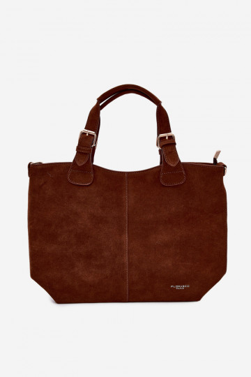 Camel Clarette Faux Suede Bag