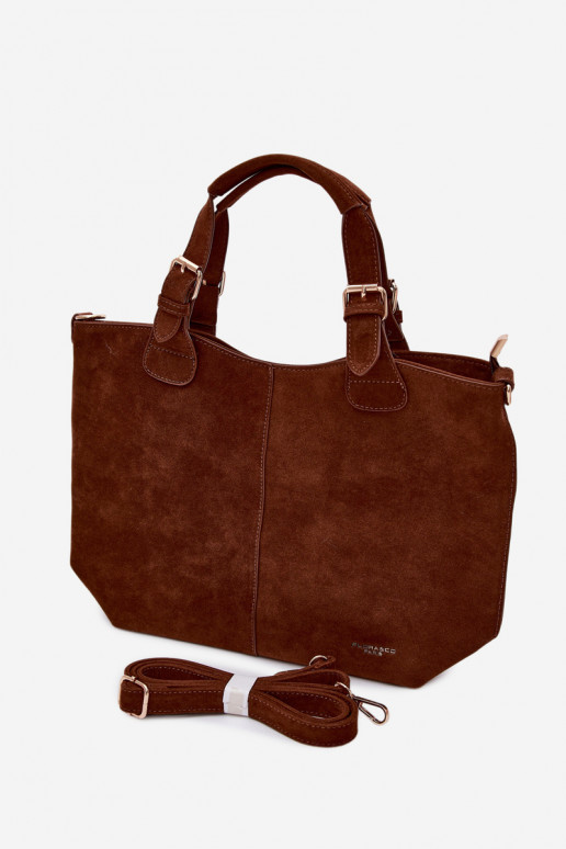 Camel Clarette Faux Suede Bag
