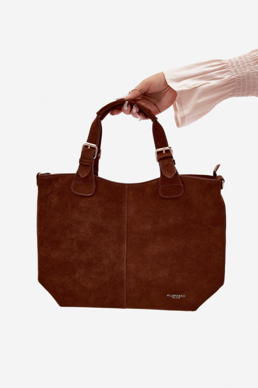 Camel Clarette Faux Suede Bag