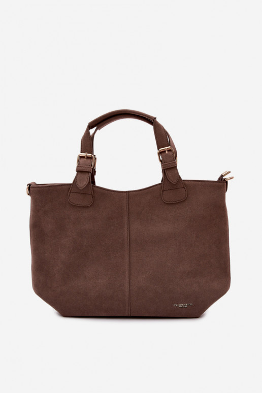 Clarette Dark Beige Faux Suede Bag