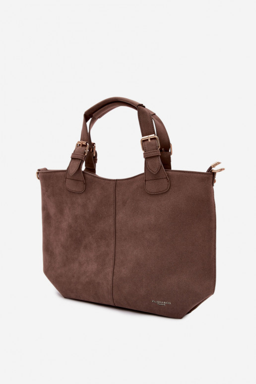 Clarette Dark Beige Faux Suede Bag