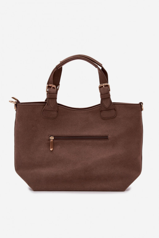 Clarette Dark Beige Faux Suede Bag