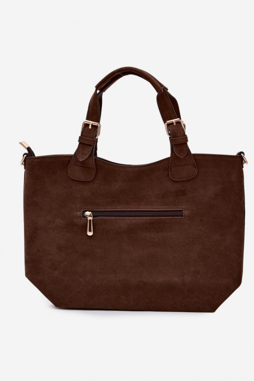 Chocolate Faux Suede Bag Clarette