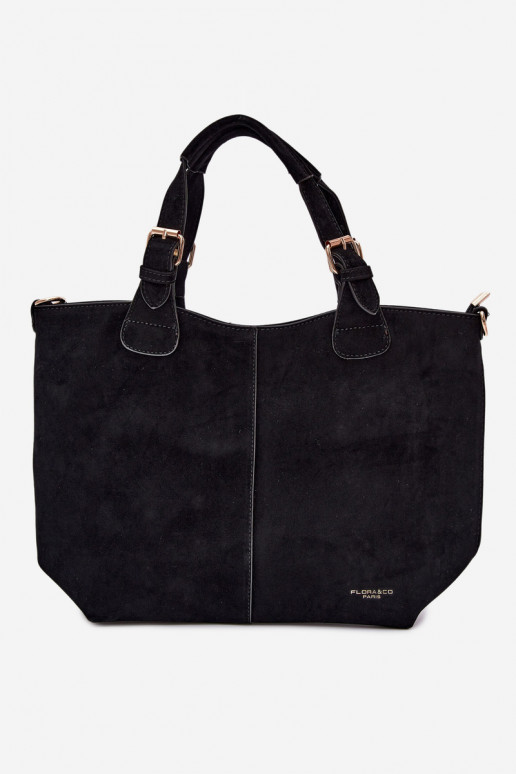 Black Faux Suede Bag Clarette
