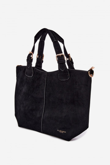 Black Faux Suede Bag Clarette 2