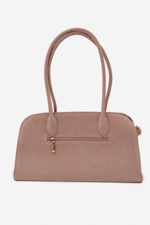 Violette Eco Suede Light Beige Bag With Keychain and Clips