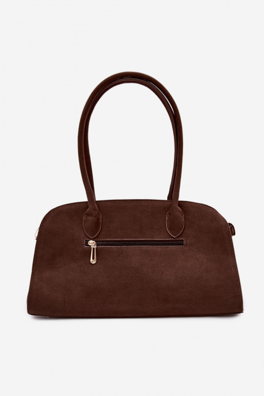 Violette Eco Suede Chocolate Bag with Keychain and Clips