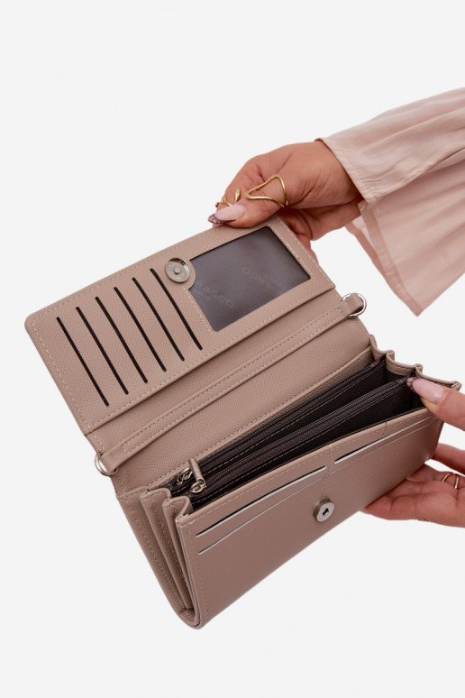 Beige Suzette 2-in-1 Wallet Bag With Strap