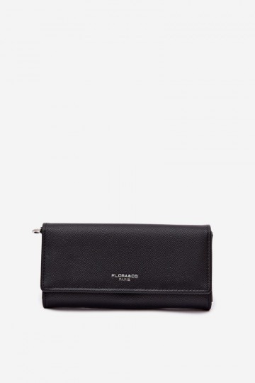 Black Suzette 2-in-1 Wallet Clutch With Strap